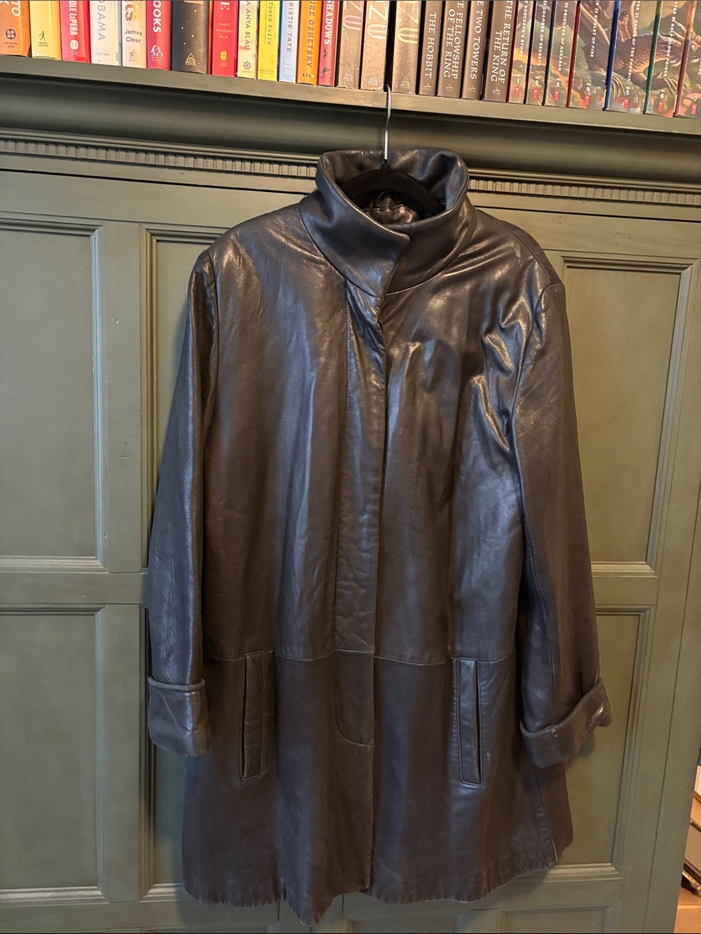 Tibor Leathers Genuine Leather Trench Coat